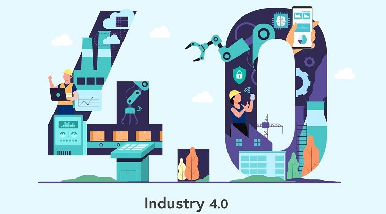 Illustration einer Industry 4.0  Visualisierung